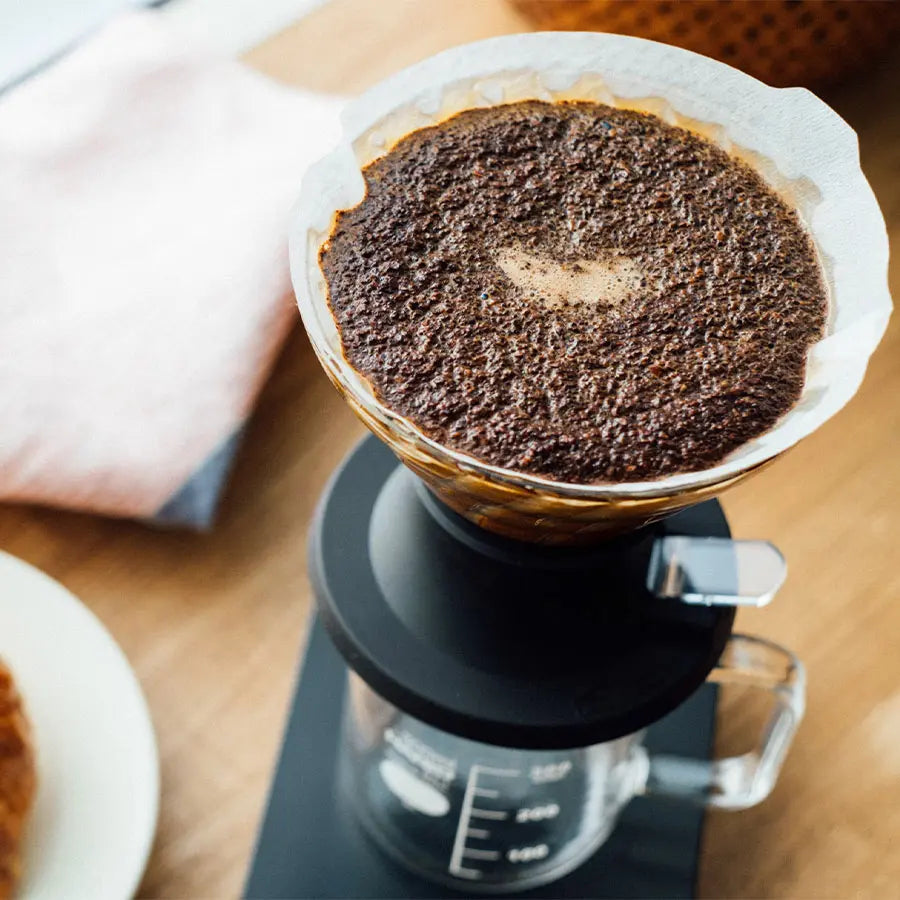 Hario Switch Immersion-Dripper in Aktion, Kaffee gebrüht