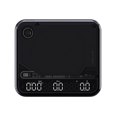 BOOKOO THEMIS Ultra Kaffeewaage in Schwarz mit digitalem Display als freigestellte Produktansicht